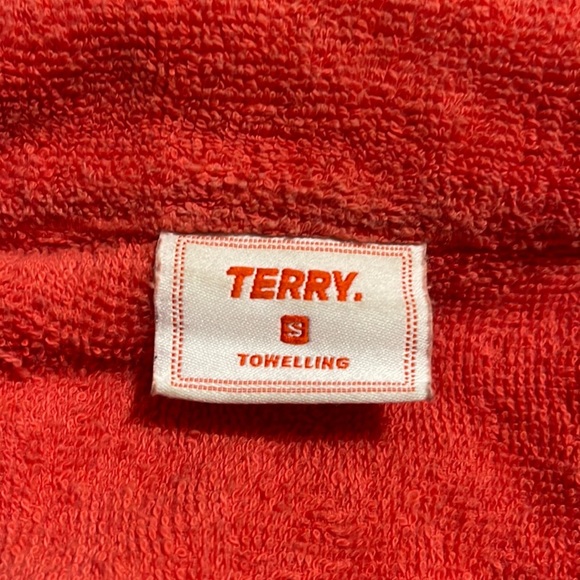 TERRY Towelling. II Pareo Dyed 100% Cotton Terry Playsuit in Rosso Red (S) - Picture 3 of 6